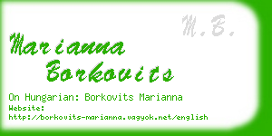 marianna borkovits business card